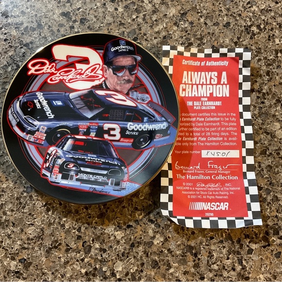 NASCAR Always a Champion 2001-Dale Earnhardt Hamilton Collection Plate With COA - Picture 1 of 11